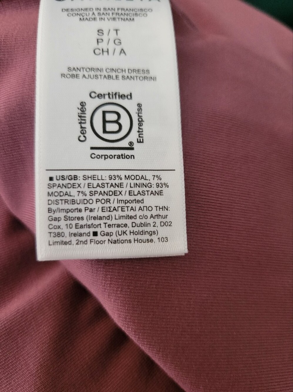 Athleta Santorini Cinch Dress Tawny Rose Pink Jersey Knit Stretch Midi Small New - Picture 7 of 8